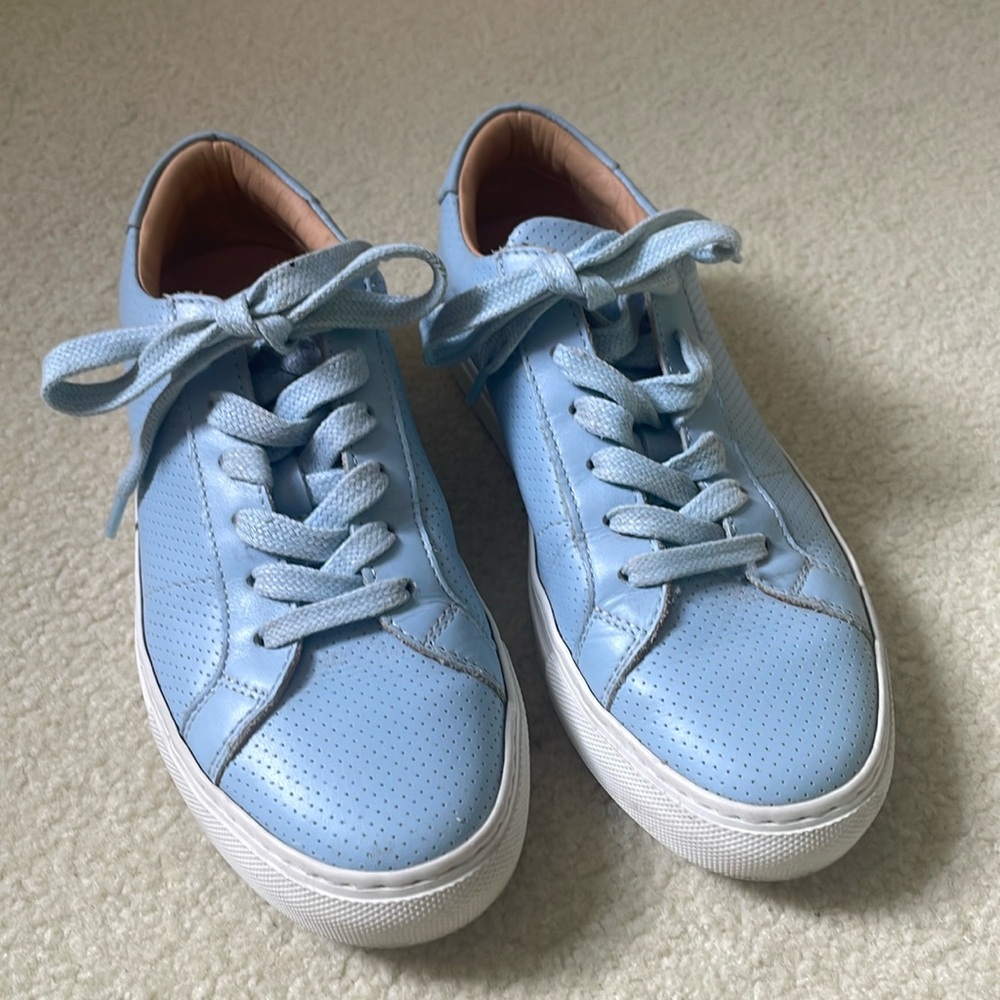 Greats Brooklyn “Royale” leather sneakers light blue Sz 7 Made in Italy